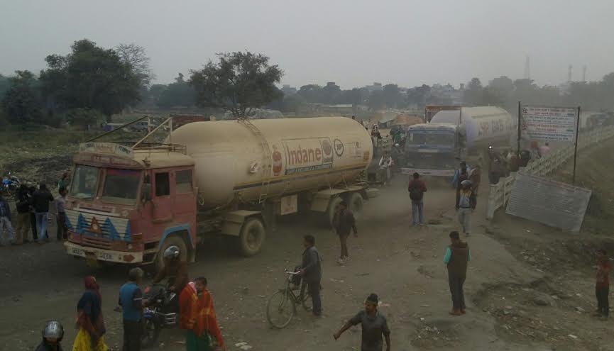 Three gas bullets entering Nepal via the Birgunj-Raxaul border point 135 days after the border check point was blockaded by the agitating United Democratic Madhesi Front, in Birgunj on Saturday, February 6, 2016. Photo: Ram Sarraf 