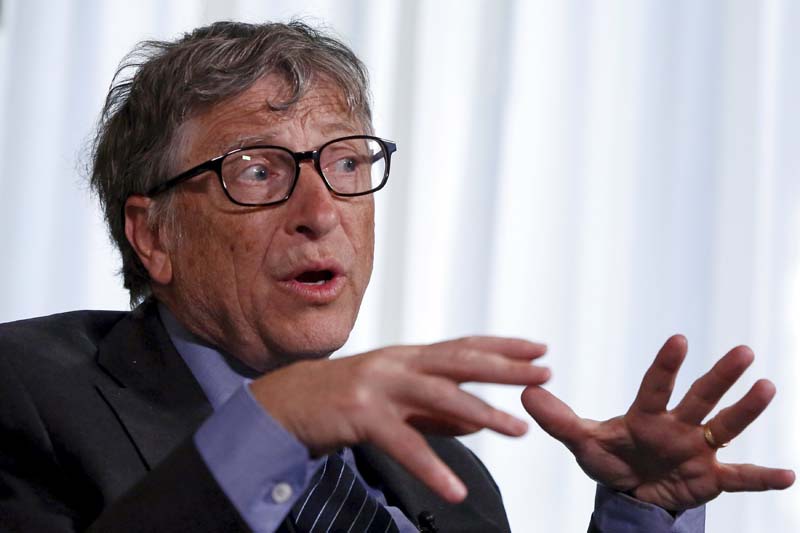 Microsoft Corp co-founder Bill Gates speaks during an interview in New York on February 22, 2016. Photo: reuters