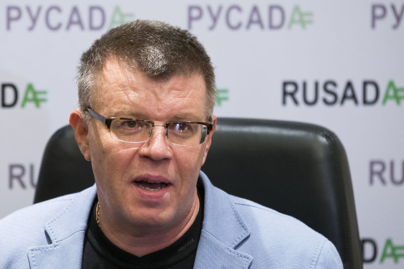 FILE - Nikita Kamaev, then, managing director of Russian Anti-Doping Agency RUSADA, talks to the press at the agency headquarters in Moscow. Kamaev has died two months after leaving his post amid Russia's doping scanda, on Tuesday, November 10, 2015. Photo: AP
