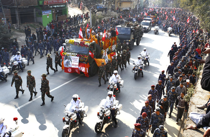 Sushil Koirala funeral. Photo: Rajesh Gurung/THT