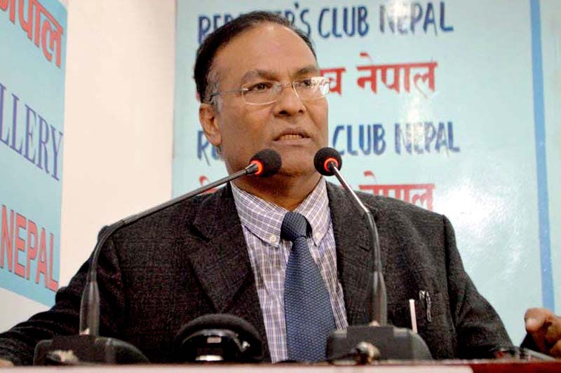 Dr Karbir Nath Yogi, late Nepali Congress President Sushil Koiralau2019s personal physician, speaking at a programme in the Reporters' Club, in Kathmandu, on Thursday, February 11, 2016. Courtesy: Reporters' Club