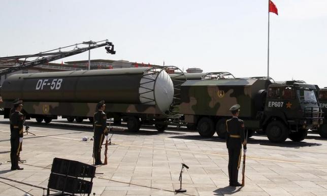 Military missiles are presented during a military parade marking the 70th Anniversary of the 'Victory of Chinese People's Resistance against Japanese Aggression and World Anti-Fascist War' at Tiananmen Square in Beijing, China, 03 September 2015.  Photo: Reuters