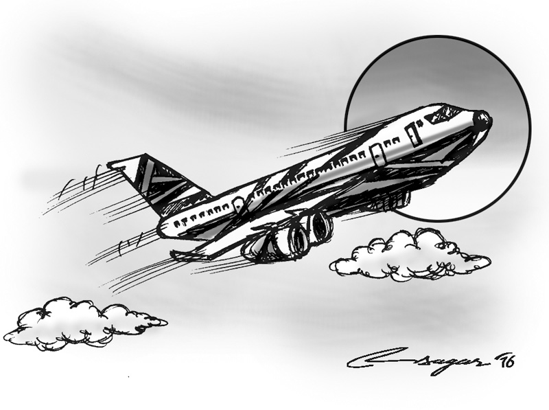 Aeroplane. Illustration: Ratna Sagar Shrestha/THT