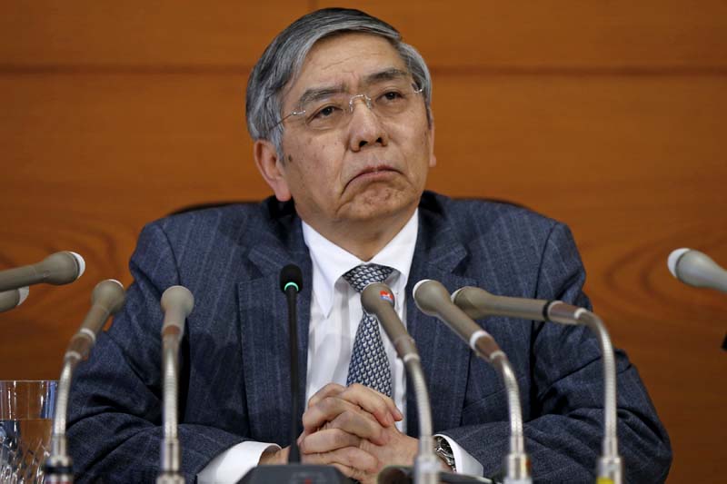 Bank of Japan (BOJ) Governor Haruhiko Kuroda attends a news conference at the BOJ headquarters in Tokyo, Japan, on March 15, 2016. Photo: Reuters
