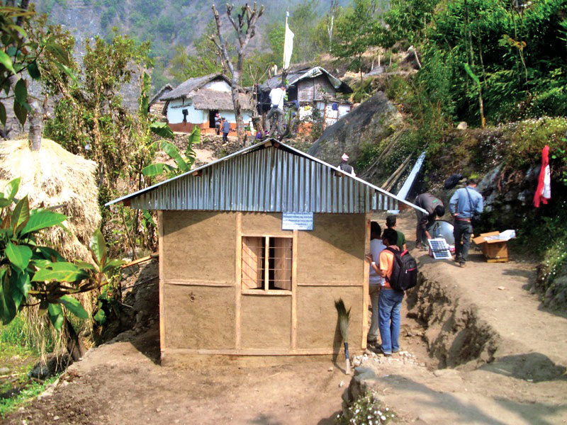 A house donated by youths to the family in Imbung VDC. Photo: THT