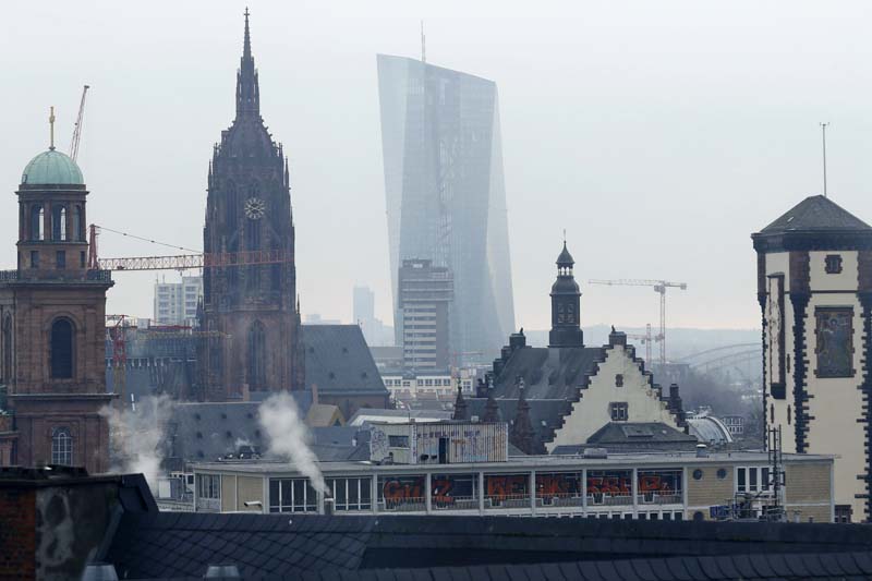 The headquarters of the European Central Bank (ECB) is pictured in Frankfurt, Germany, on February 12, 2016. Photo: Reuters