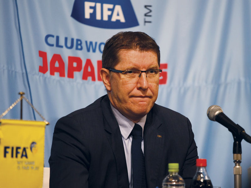 FILE - FIFA marketing director Thierry Weil speaking during a news conference in Tokyo, on December 9, 2015. Photo: AP