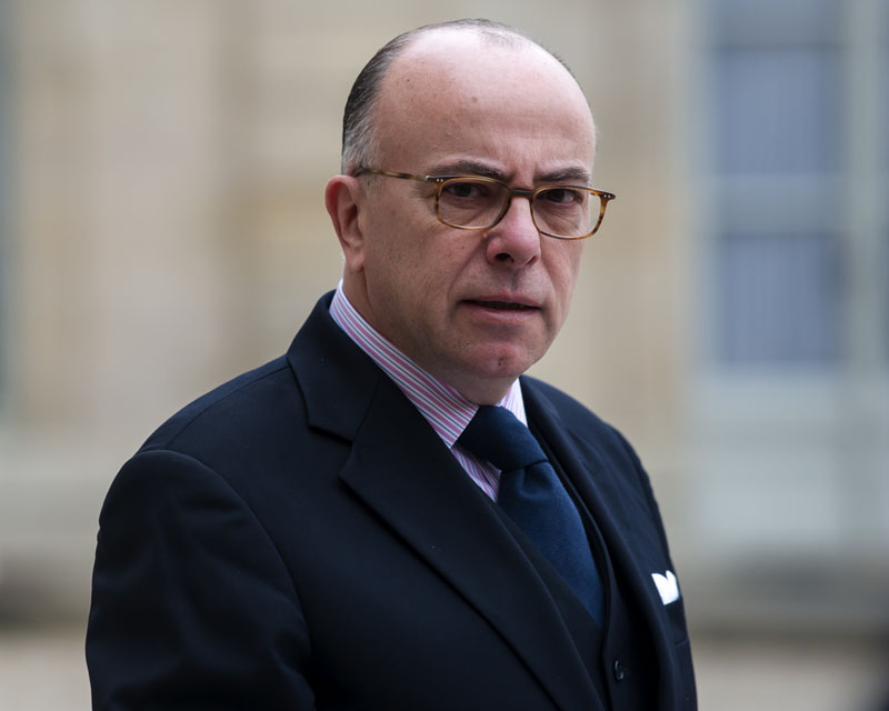 French Interior minister Bernard Cazeneuve gives a press conference at the Elysee Palace after an emergency security meeting in Paris, France, on Saturday, March 19, 2016. Photo: AP