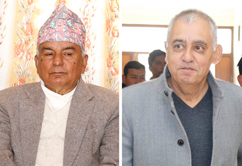 Nepali Congress leaders Ram Chandra Paudel (left) and Shashanka Koirala. Photo: THT files.