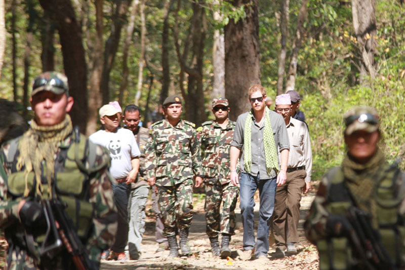 Prince Harry visits Bardiya National Park on Monday, March 21, 2016. Photo: Rastriya Samachar Samiti