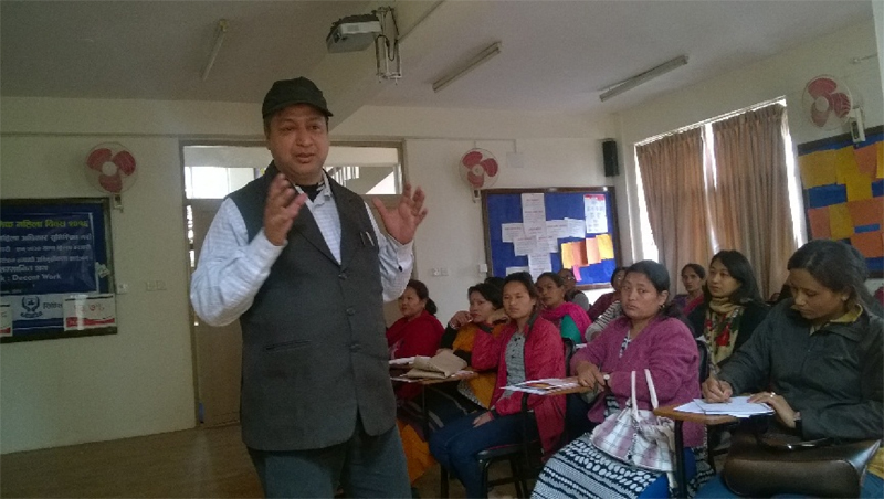 Adult domestic workers receive an orientation on policies on domestic work and role of trade union , in Kathmandu, on Saturday, March 12, 2016. Photo: CWISH