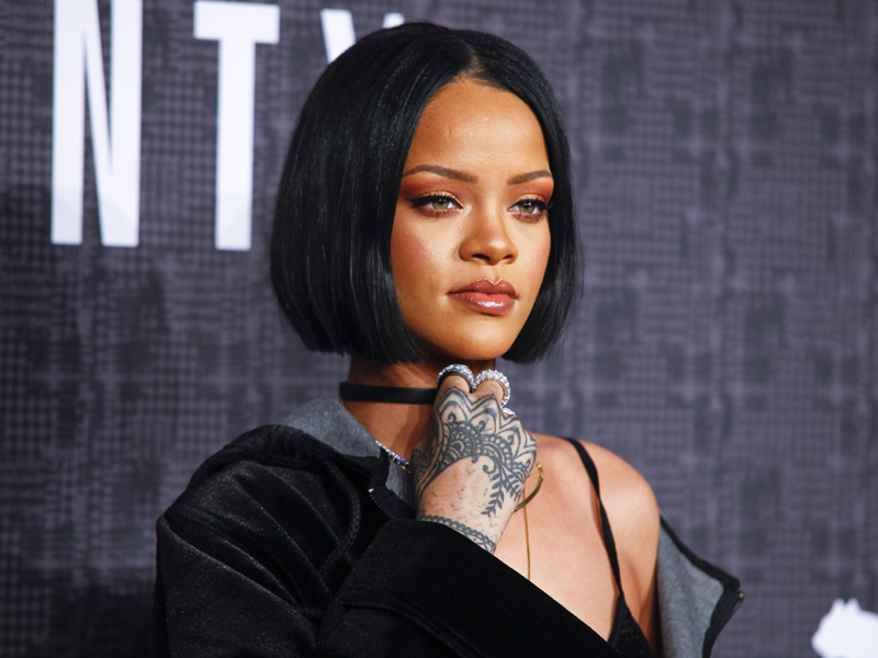 FILE - In this February 12, 2016, file photo, Rihanna attends the JFENTY PUMA by Rihanna fashion show in New York. Rihanna will receive the Rock Star Award at the annual event honoring black women, BET announced Monday, March 14. Photo: AP