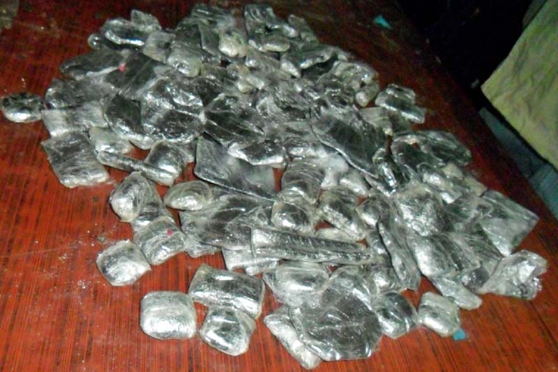 A total of 3.5 kg of hashish confiscated by the Metropolitan Police Crime Division in Kathmandu, on Friday, April 1, 2016. Photo: MPCD