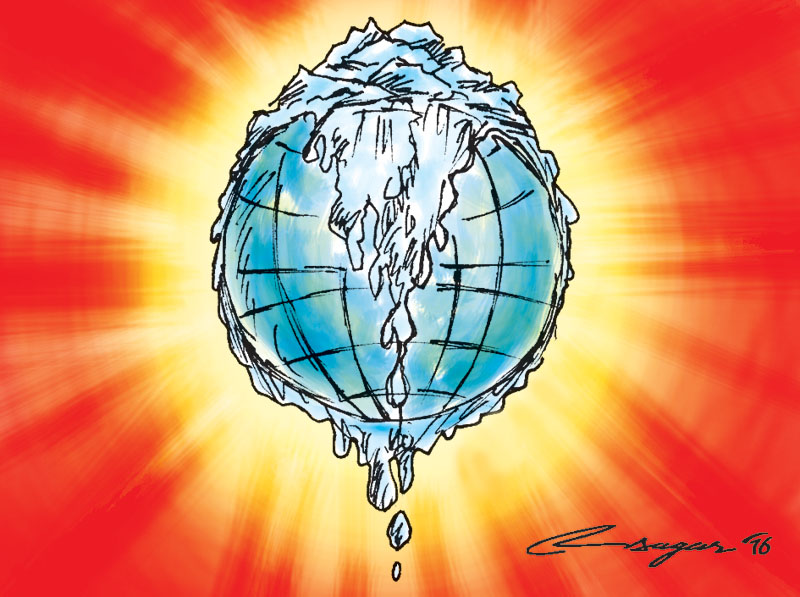 Global warming. Illustration: Ratna Sagar Shrestha/THT