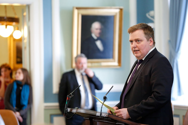 Iceland's Prime Minister Sigmundur David Gunnlaugsson, speaks during a parliamentary session in Reykjavik on Monday, April 4, 2016. Photo: AP