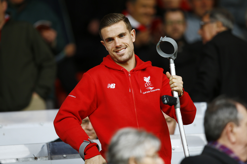 Liverpool's Jordan Henderson before the match Liverpool vs Stoke City during Barclays Premier League game at Anfield on Sunday, April 10, 2016. Photo: Reuters