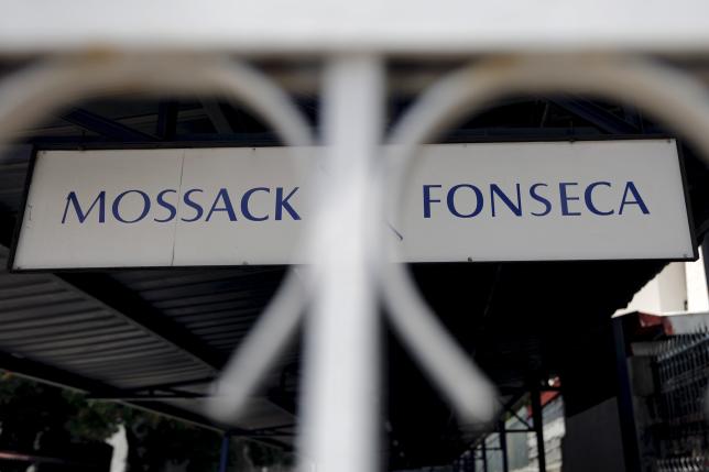 Mossack Fonseca law firm sign is pictured in Panama City, in this April 4, 2016 file photo. REUTERS/Carlos Jasso/Files
