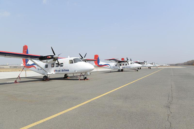 File photo of Y12e aircraft with Nepali registration mark parked in Harbin, China.