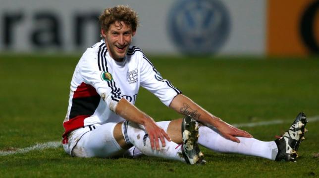 File photo of Bayer Leverkusen's Stefan Kiessling reacts. Photo: Reuters