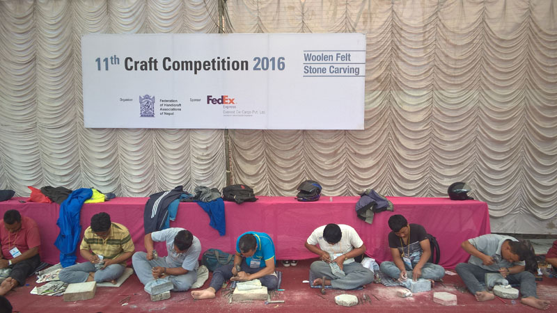 Handicraft artists participates in 11th Craft Competition 2016 organised by Federation of Handicraft Associations of Nepal (FHAN) at Bhrikutimandap, kathmandu  on May 7, 2016. The five-day long 13th Handicraft Trade Fair and 11th Craft Competition concluded on May 9, 2016 making business transaction of around Rs 60 million and attracting around 250,000 visitors during the course of the event. Photo: Sureis/THTOnline