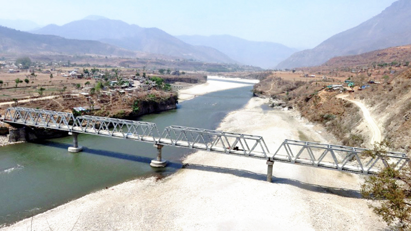 A view of the newly constructed bridge over Rakamkhola along the Chhinchu-Jajarkot road section, in Jajarkot, on Wednesday, May 18, 2016. Photo: THT