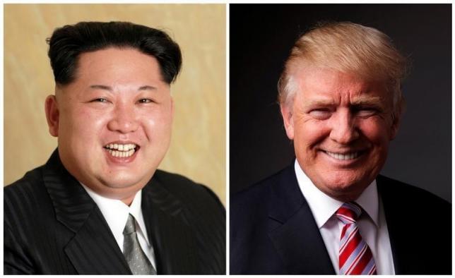 A combination photo shows a Korean Central News Agency (KCNA) handout of North Korean leader Kim Jong Un released on May 10, 2016, and Republican U.S. presidential candidate Donald Trump posing for a photo after an interview with Reuters in his office in Trump Tower, in the Manhattan borough of New York City, U.S., May 17, 2016. REUTERS/KCNA handout via Reuters/Files and REUTERS/Lucas Jackson/Files