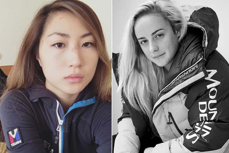 Marin Minamaya (left) and Alyssa Azar from Japan and Malaysia respectively. They climbed the Mt Everest on Monday, May 23, 2016 Photos: Facebook