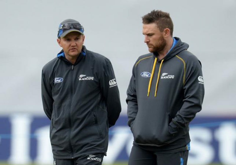 Cricket - New Zealand Nets - Headingley - 27/5/15New Zealand's Mike Hesson and Brendon McCullum during netsAction Images via Reuters / Philip Brown