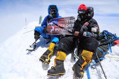 Charlie Linville is the first combat wounded veteran to reach the top of Mt Everest.nPhoto: The Heroes Project