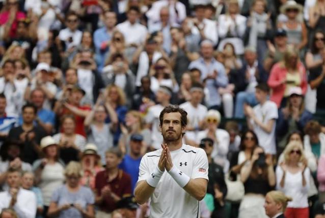 Britain Tennis - Wimbledon - All England Lawn Tennis &amp; Croquet Club, Wimbledon, England - 28/6/16 Great Britain's Andy Murray celebrates after winning his match against Great Britain's Liam Broady REUTERS/Stefan Wermuth