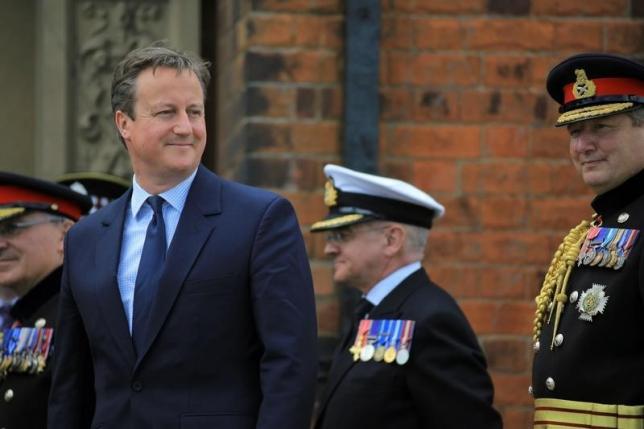 Britain's Prime Minister David Cameron attends an Armed Forces Day National Event (AFDNE) at Cleethorpes in Britain June 25, 2016. Owen Cooban/MOD Crown Copyright/Handout via REUTERS