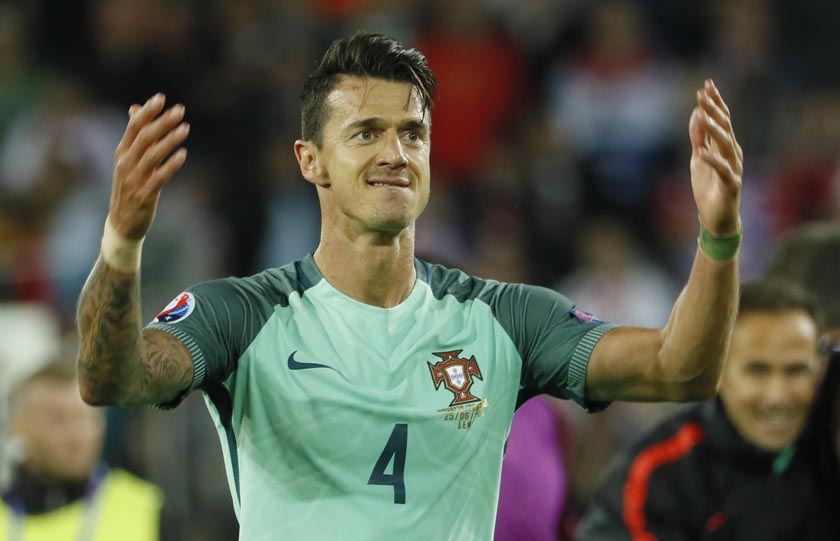 Portugal's Jose Fonte celebrates after the Round of 16 game against Croatia in EURO 2016 at  Stade Bollaert-Delelis, Lens, France, on June 25. Photo: Reuters