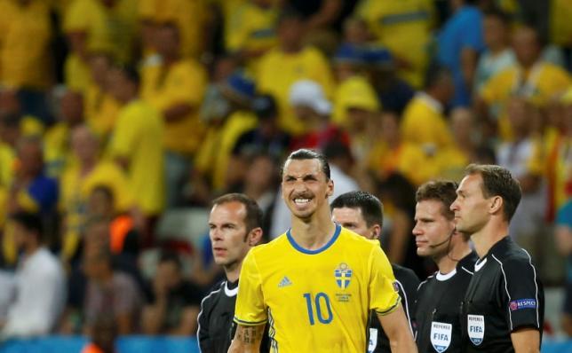 Sweden's Zlatan Ibrahimovic after the match. REUTERS/Eric Gaillard