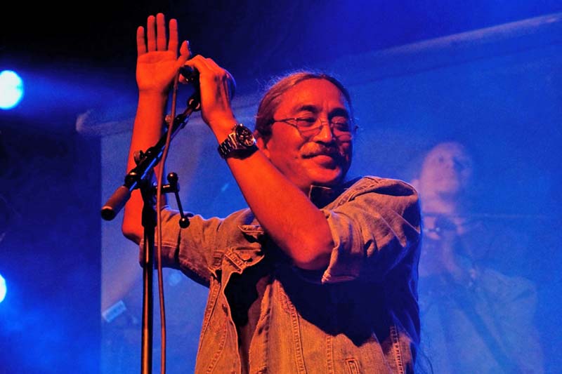 Nepathya's front man Amrit Gurung performs in Hamburg of Germany, on Saturday, July 30, 2016. Photo: Nepalaya