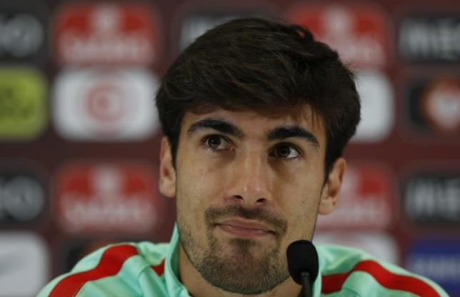 Football Soccer - Euro 2016 - Portugal News Conference - Centre National de Rugby, Marcoussis, France - 4/7/16 - Portugal's Andre Gomes during the news conference.  REUTERS/John Sibley