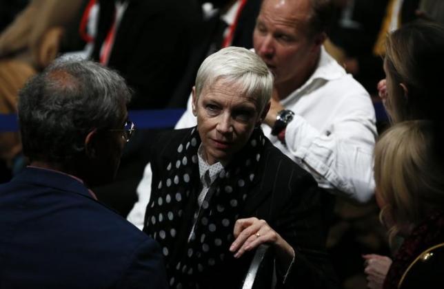 Singer Annie Lennox attends U.S. President Barrack Obama's Town Hall meeting at Lindley Hall in London, Britain, April 23, 2016. REUTERS/Stefan Wermuth/Files