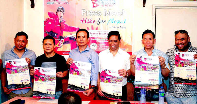 Members of Miteri Samaj Hong kong share information about the scheduled 'Hike for Nepal' campaign on Friday, July 1, 2016. The campaign is set to be organised to promote tourism in Nepal. Photo: Anoj Rokka