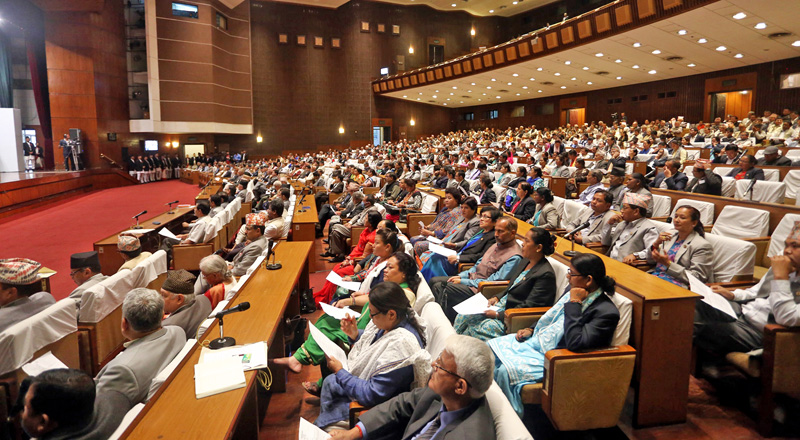 Lawmakers attend the Legislature-Parliament meeting in Kathmandu, on Friday, July 22, 2016. Photo: RSS