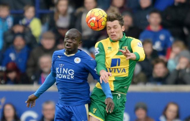 Football Soccer - Leicester City v Norwich City - Barclays Premier League - King Power Stadium - 27/2/16nLeicester City's N'Golo Kante in action with Norwich City's Jonny HowsonnAction Images via Reuters / Alan WalternLivepic