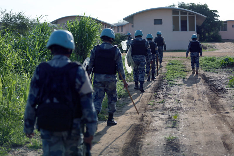 United Nations soldiers patrol Juba for security protection of civilians with the Mission's Nepali Force Protection Unit (FPU), on Friday, July 15, 2016. Photo: Eric Kanalstein/United Nations Mission in South Sudan (UNMISS) via AP