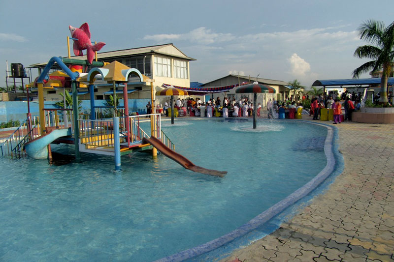 A newly established pool waits for swimming lovers at the Ocean Park in Itahari of Sunsari on Saturday, July 30, 2016. Photo: RSS