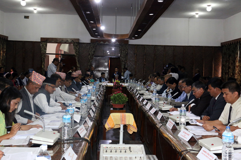 Tribhuvan University Senate meeting in Kathmandu, on Sunday, July 10, 2016. Photo: RSS
