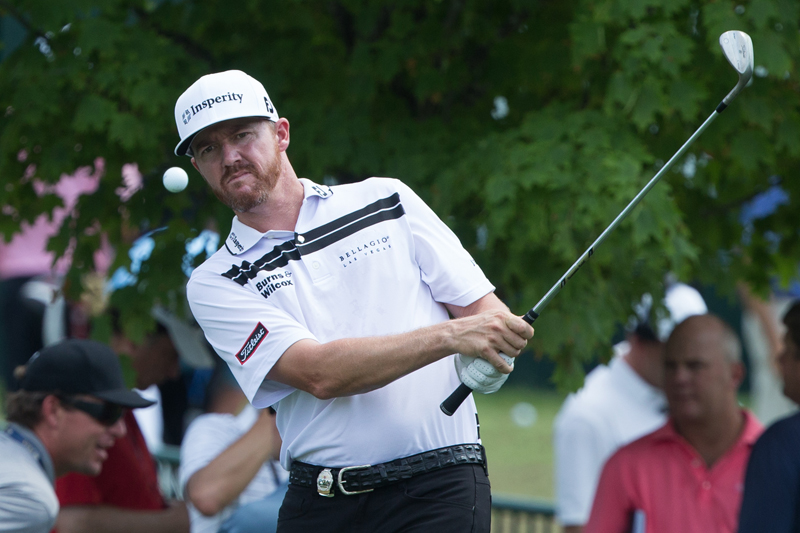 Jul 25, 2016; Springfield, NJ, USA; Jimmy Walker during a practice round for the 2016 PGA Championship golf tournament at Baltusrol GC - Lower Course. Mandatory Credit: Bill Streicher-USA TODAY Sports