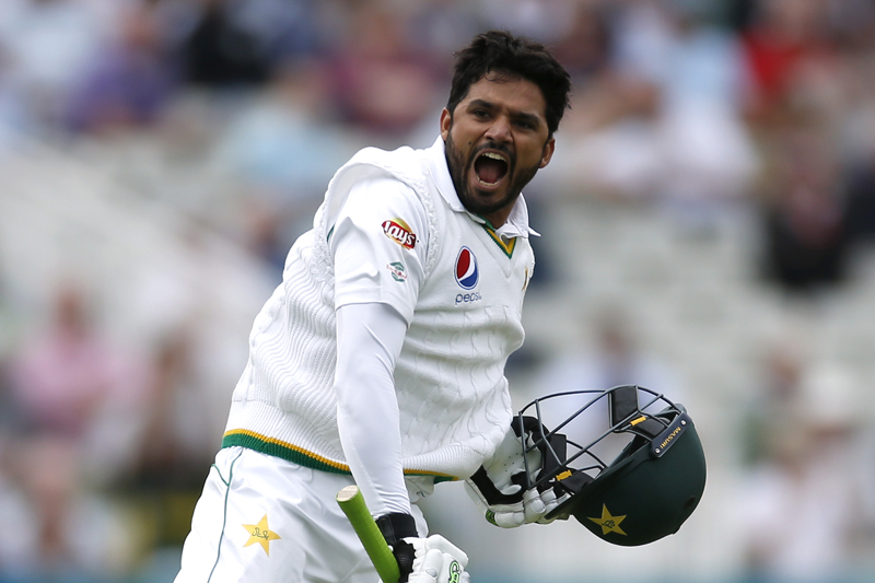 Pakistan's Azhar Ali celebrates reaching his centuryn. Photo: Reuters