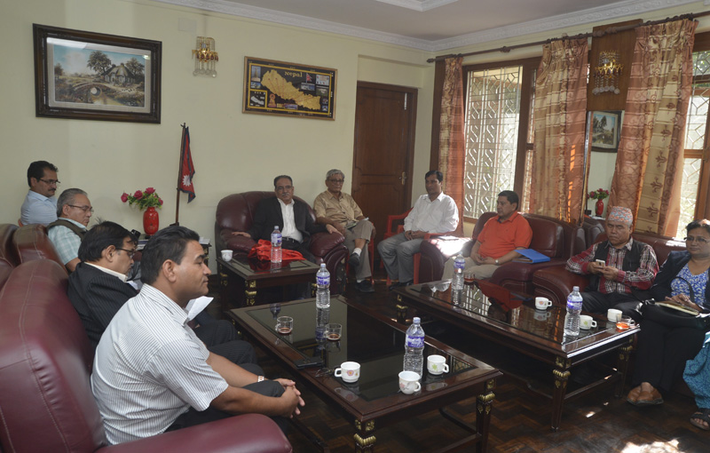 CPN Maoist Centre Central Office meeting in Kathmandu, on Friday, August 12, 2016. Photo: Secretariat of Party Chairman Pushpa Kamal Dahal