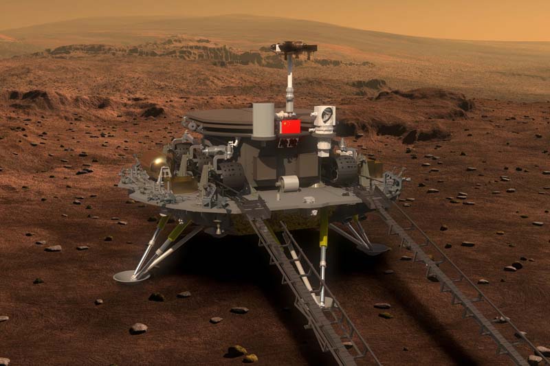 Concept portrayal of China's Mars rover and lander released on August 23, 2016 by lunar probe and space project centre of Chinese State Administration of Science, Technology and Industry for National Defence. Photo: China Daily via Reuters