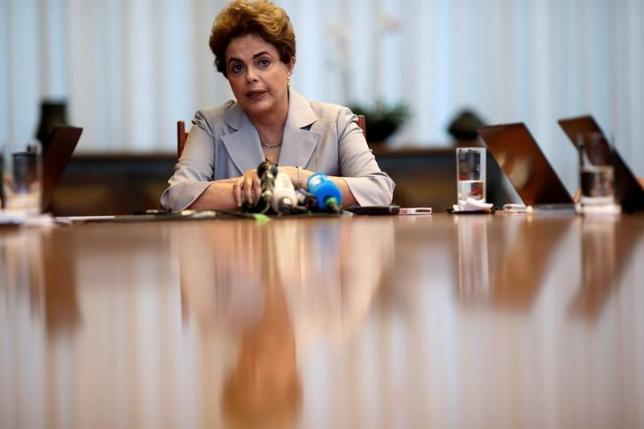 Suspended Brazilian President Dilma Rousseff attends a news conference with foreign media in Brasilia, Brazil, June 14, 2016. REUTERS/Ueslei Marcelino
