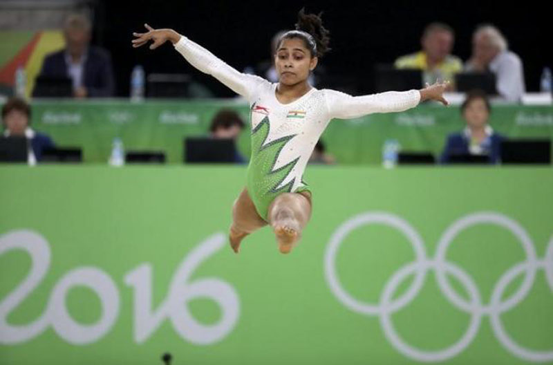 Dipa Karmakar of India competes on the floor exercise during the women's qualifications for Artistic Gymnastics in 2016 Rio Olympics in Rio de Janeiro, Brazil . Photo: Reuters