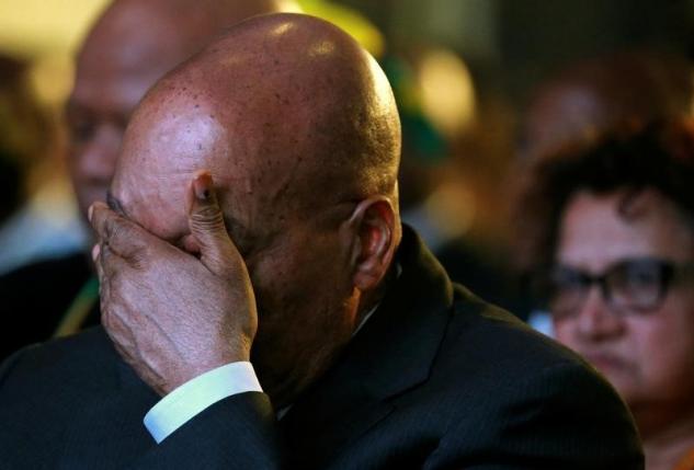 South Africa's President Jacob Zuma reacts during the official announcement of the munincipal election results at the result centre in Pretoria, South Africa, August 6, 2016. REUTERS/Siphiwe Sibeko