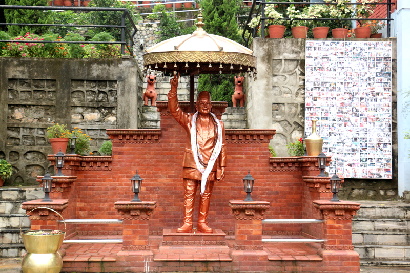 A lifesize statute of late Nepali Congress leader Krishna Prasad Bhattarai constructed at Badegaun of Lalitpur, as captured on Thursday, August 11, 2016. Photo: RSS